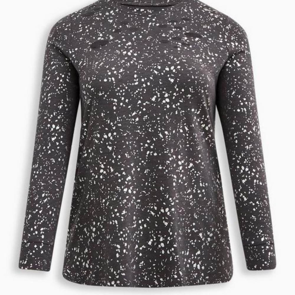 Torrid LoveSick Everyday Super Soft Slub Distressed Long Sleeve Tee